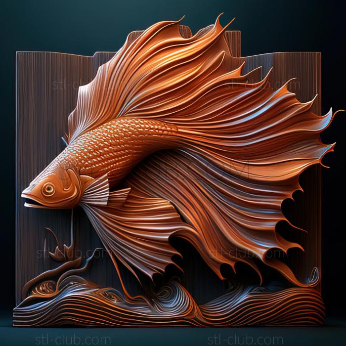 st Flag   tailed fighting fish fish